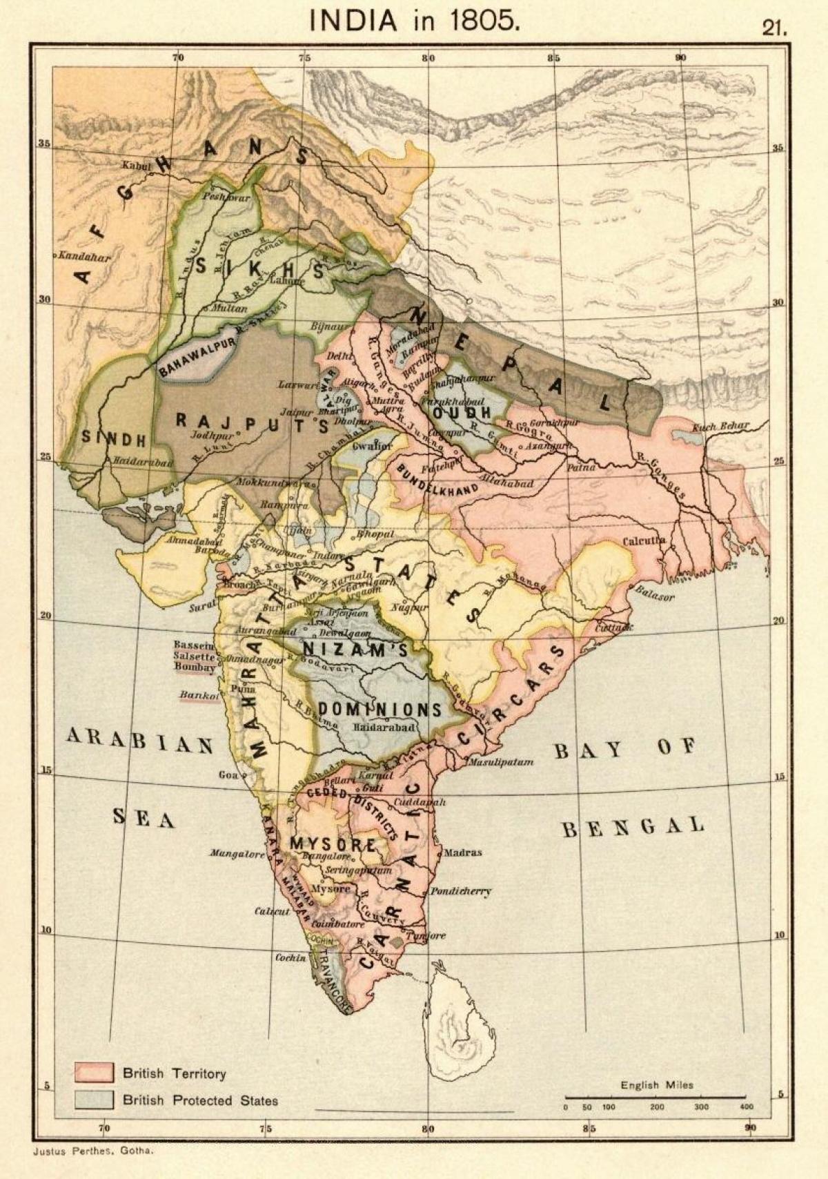 नेपाल के मानचित्र से पहले 1816