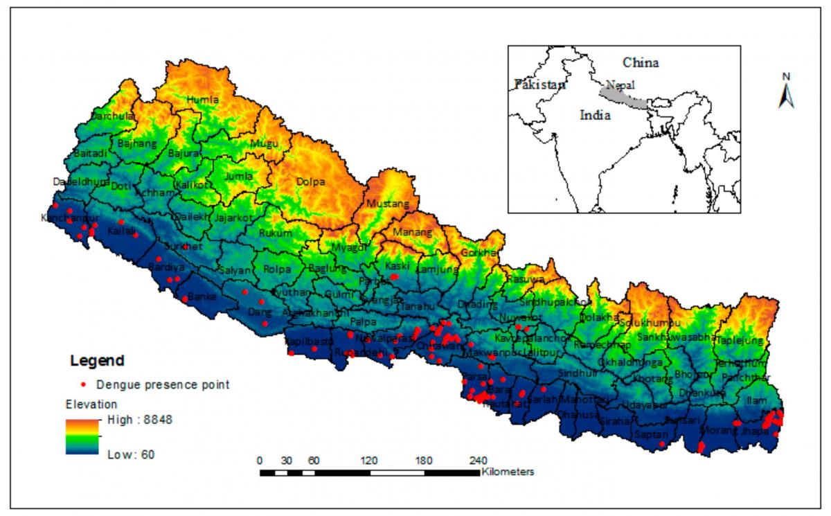 नेपाल के मानचित्र जलवायु