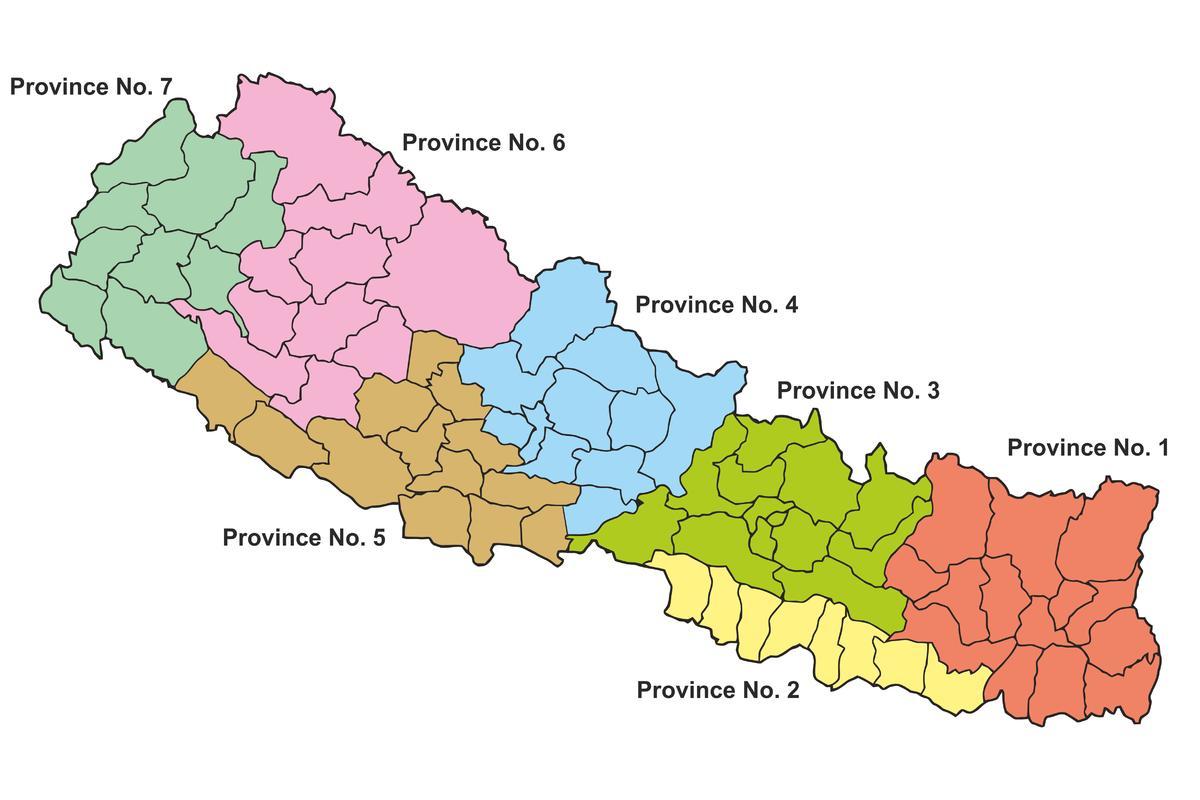 नेपाल के मानचित्र प्रांतों 