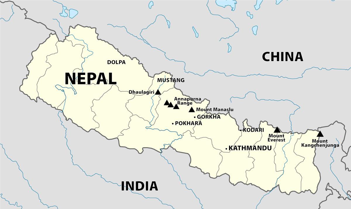 नक्शा नेपाल के हिमालय