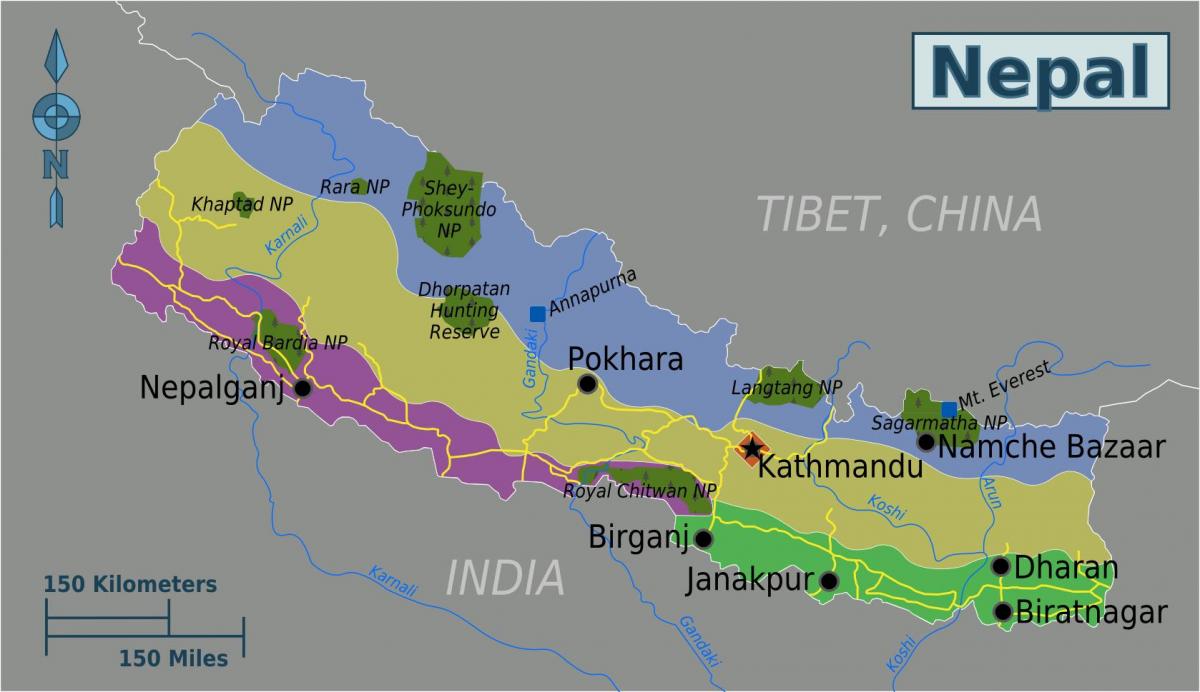 माउंट एवरेस्ट नेपाल का नक्शा