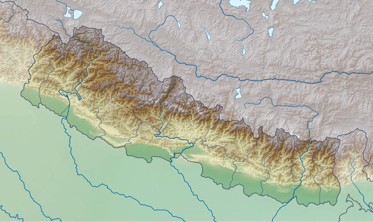 नक्शे के शारीरिक नेपाल