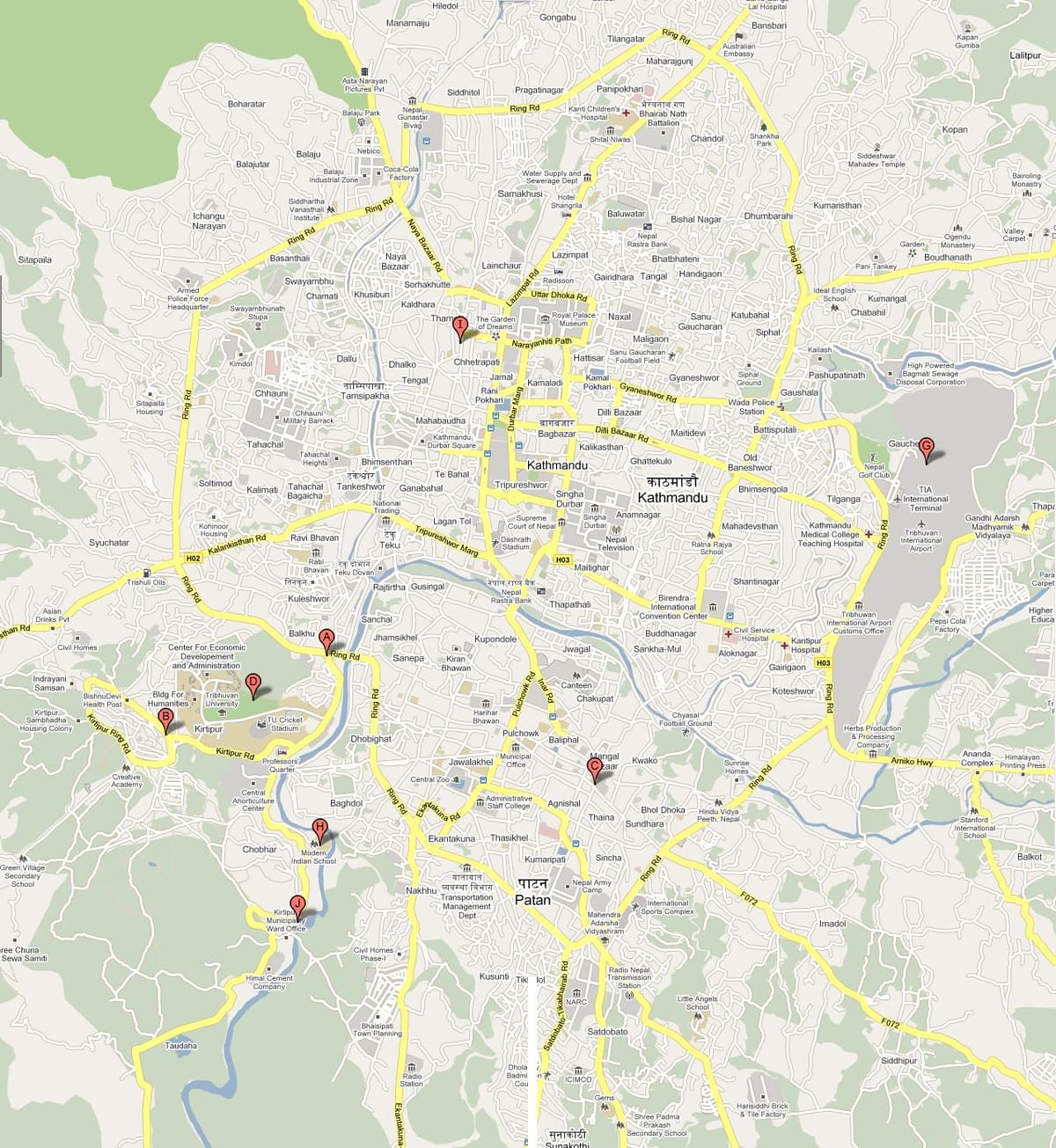 नक्शे के ktm नेपाल