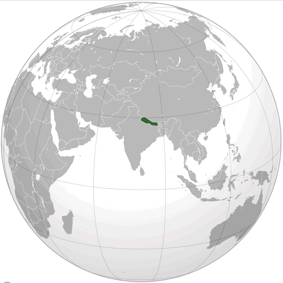 नक्शा पृथ्वी की नेपाल