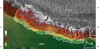 नेपाल ऊंचाई नक्शा
