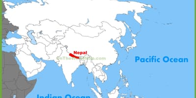 नेपाल में एशिया का नक्शा