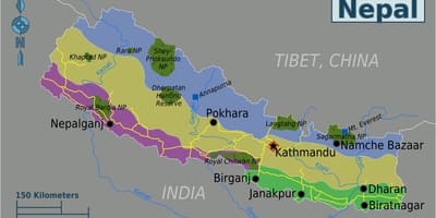 माउंट एवरेस्ट नेपाल का नक्शा