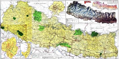 सड़क के नक्शे के साथ नेपाल दूरी